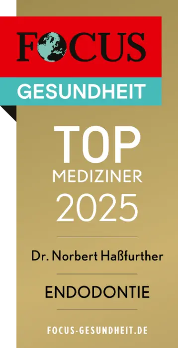 FOCUS Gesundheit – Top Mediziner 2025 für Dr. Norbert Haßfurther im Bereich Endodontie
